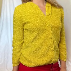 Helen Harper Vintage Chartreuse Knit Cardigan
